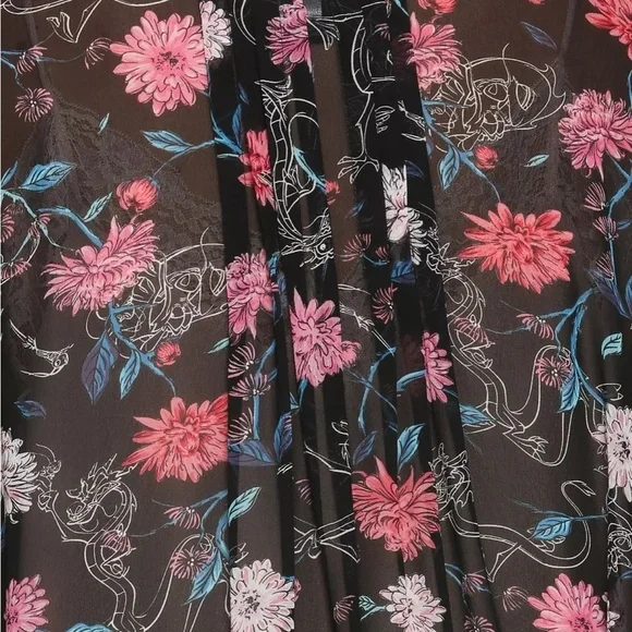 Disney Black Sheer Mulan Kimono - Picture 8 of 9